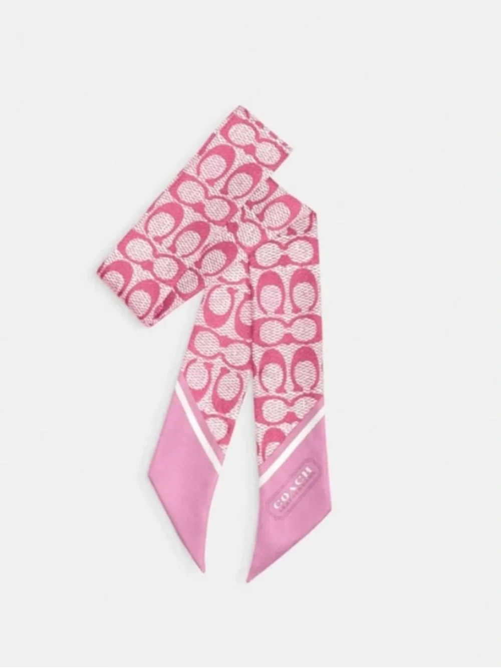 Coach Silk Twilly Scarf NWT Bold Pink